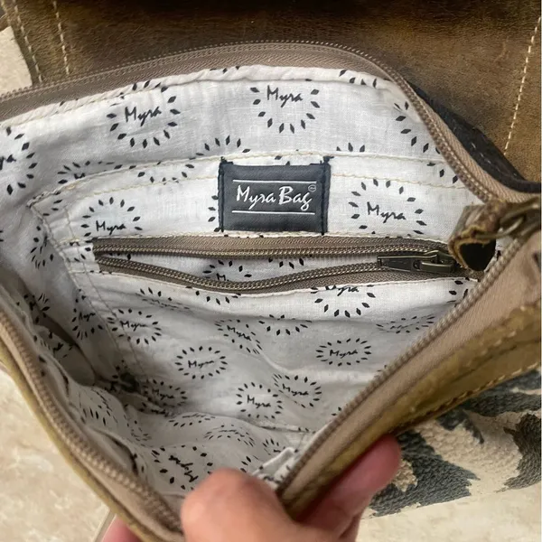Myra Bag Seeker Leather Crossbody shoulder Handbag Canvas‎ Purse Aztec - Image 5