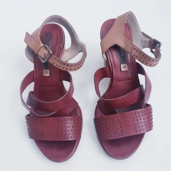 Alberto Fermani Stud Strappy Chunky Heels Size 6.5 - Image 2