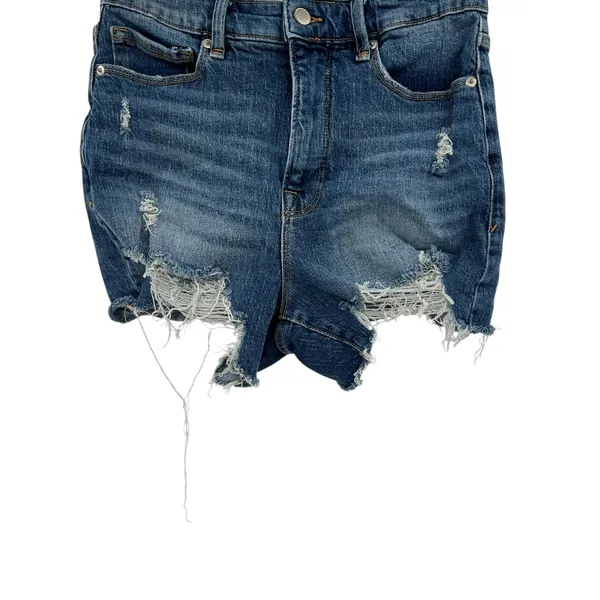 Good American Bombshell‎ Shorts Denim Ripped Distressed Blue Size 4 27 - Image 4