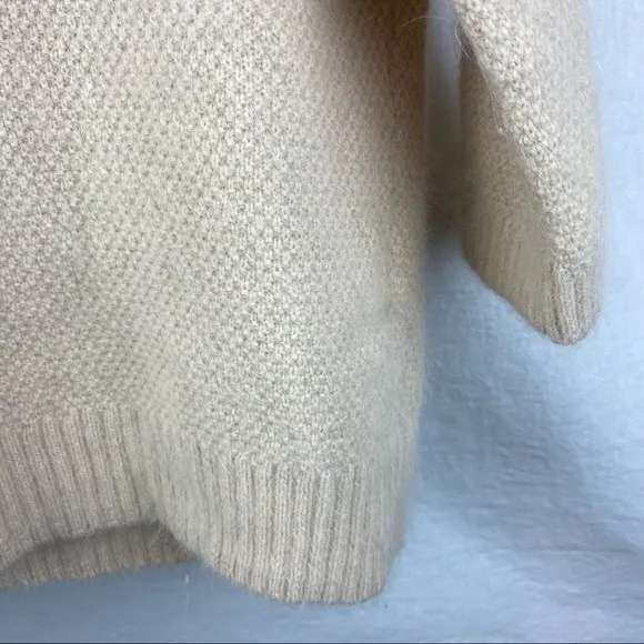 Sam Edelman Tan Angora Blend Soft Cropped 3/4 Sleeve Sweater M - Image 5