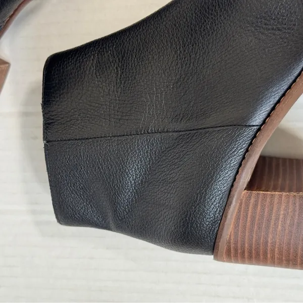 Seychelles Black Leather Ankle Boots Womens 7.5 Fall Boho Booties Stacked Heels - Image 10