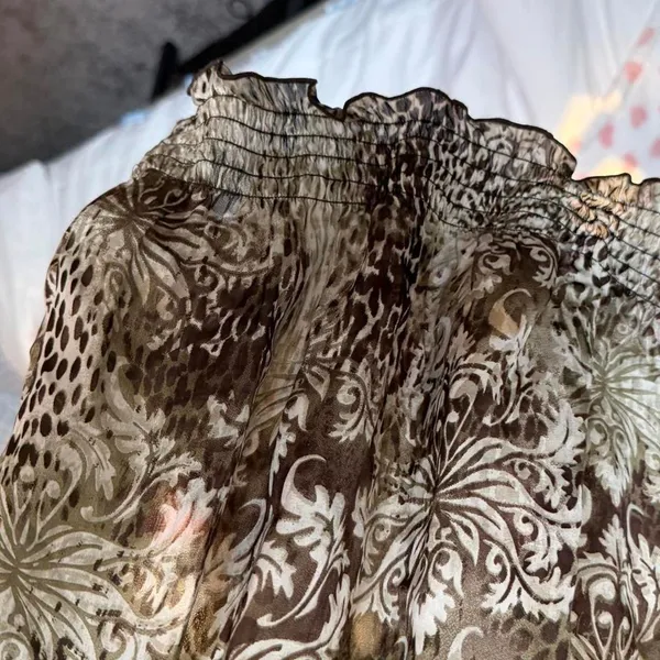 Source Unknown Brown & Beige Oversized Slouchy Leopard Print Tank Top - Image 4