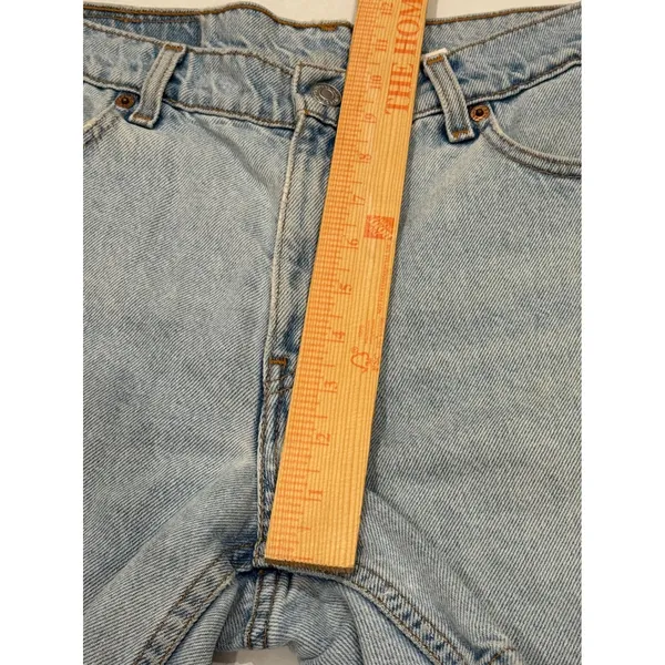Vintage 1998 Levi's Denim Shorts Size 8 Light Wash High Waisted 550 Relaxed Fit - Image 7