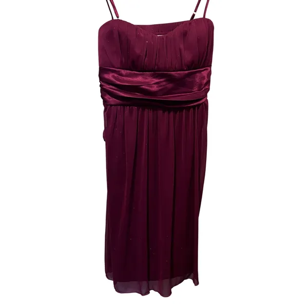 Speechless Women's Burgundy Sparkle Bow Back Dress Size S - Image 4