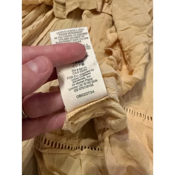 Free People Will‎ Wait For You Dress Women's Medium Natural Boho Ruffle Festival - Image 7