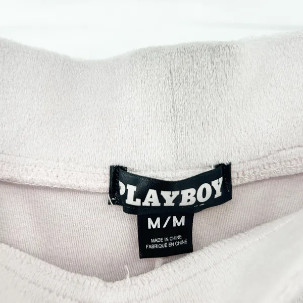 Playboy Velour‎ Track Pants Rhinestone Bling Logo Y2K Lounge Pants Womens Size M - Image 4