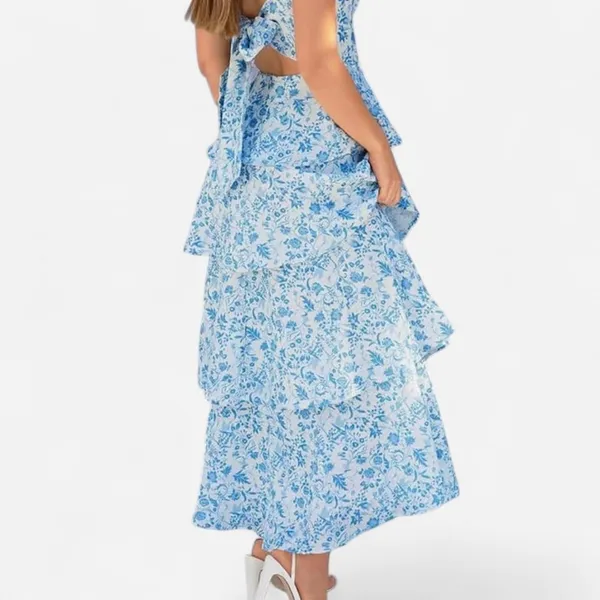 Amazon blue and white floral maxi dress - Image 5