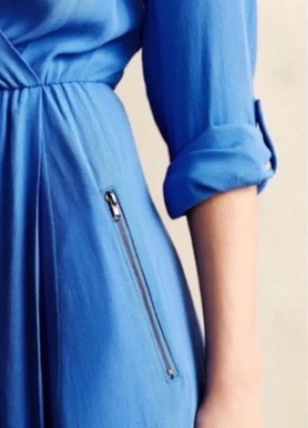 Maeve Lene Faux Wrap Dress in Blue Size XS - Image 3