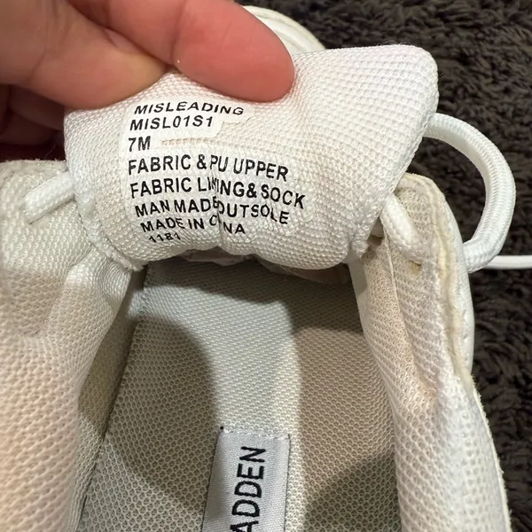 Women’s Steve Madden White and Cream‎ Chunky Sneakers - Image 8