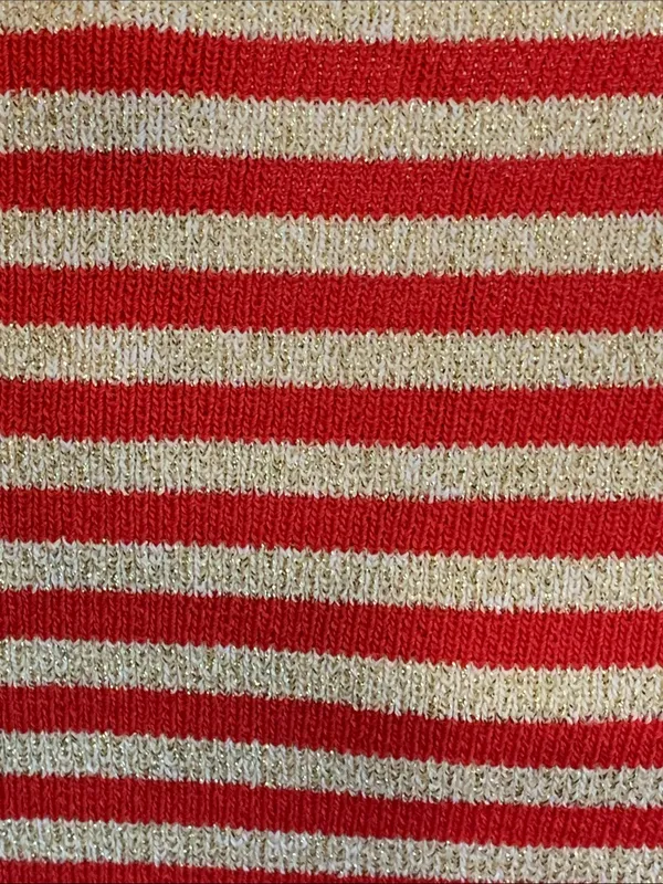 🚨🚨🚨BOGOHO🚨🚨🚨Boston Proper Striped Lace-Up Top - Red & Gold Shimmer-M - Image 12
