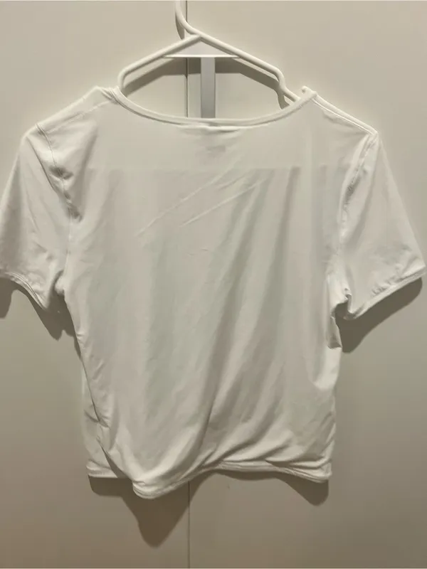 aerie White Crewneck Short Sleeve Top - Image 4