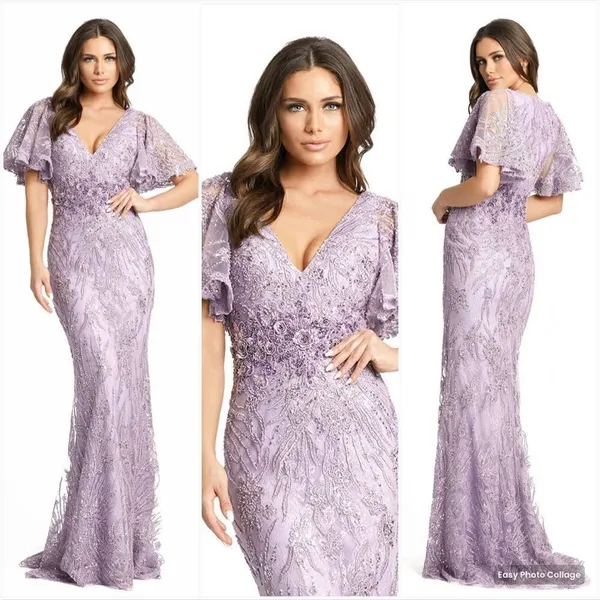 Mac Duggal $798 67493 Womens VINTAGE FLUTTER SLEEVE EVENING GOWN Dress - Image 2