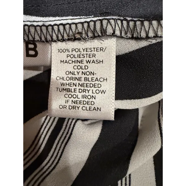 Loft Ann Taylor Black And White Boho Stripe Bell Sleeve Blouse Size Medium - Image 6