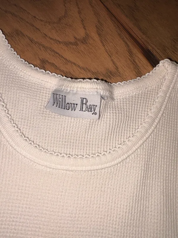 Vintage Cream Thermal Tank | Waffle Knit Minimalist Coastal Summer - Image 2