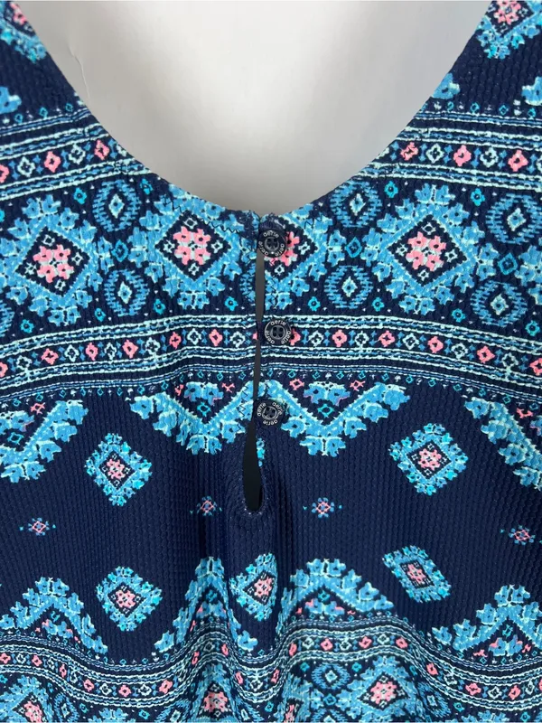 Aerie Boho Print Button Front Full Coverage One Piece Swimsuit XL - Image 3