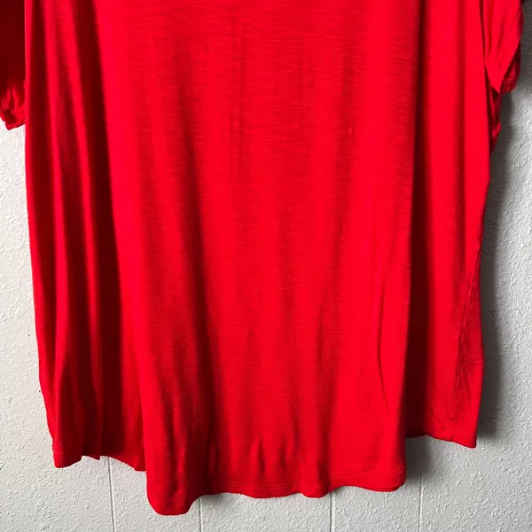 Old Navy Luxe Red T-Shirt Womens XXL Relaxed Stretch Casual Holiday Christmas - Image 7