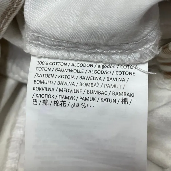 NEW MNG Mango Beige White Striped Straight Carpenter Cargo Trousers Pants Size 2 - Image 6