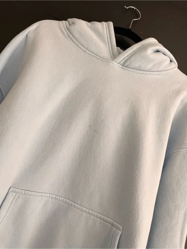 TRENDY QUEEN Powder Blue Pullover Sweatshirt Viral Hoodie Sz M GUC - Image 2