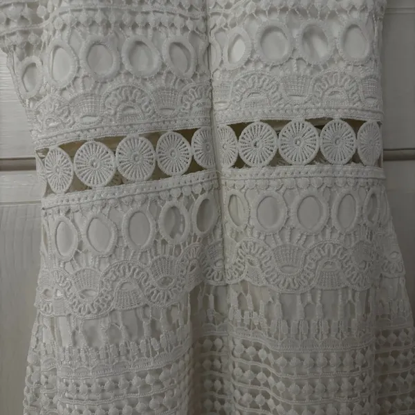 Two Sisters‎ The Label Rivers Dress Size 2 White Lace Illusion Midi Dress Bridal - Image 13