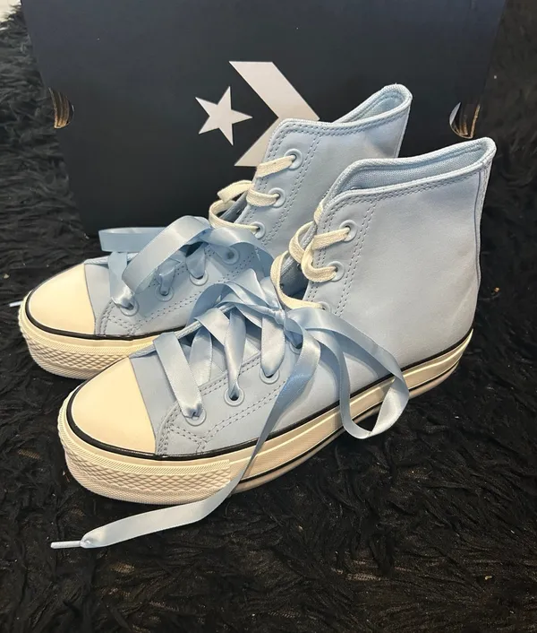 CONVERSE Ctas Lift Hi top blue lace up shoes sneakers women’s 9 new - Image 7