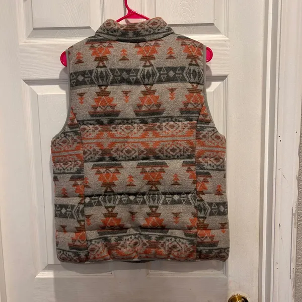 Ruff Hewn Womens Large Aztec Print Puffer‎ Vest Sleeveless Southwestern Full Zip - Image 6