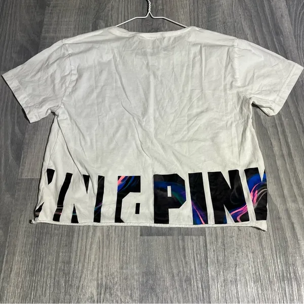 PINK White Logo T-Shirt; Medium Women’s - Image 8
