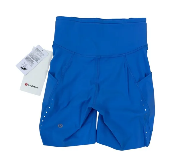 NWT Lululemon Blue High-Rise Athletic Shorts - Size 2 - Image 2