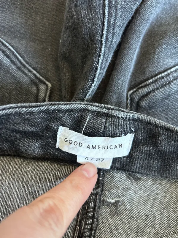 Good American Black Straight Leg Denim Jeans Size 4/27 - Image 5