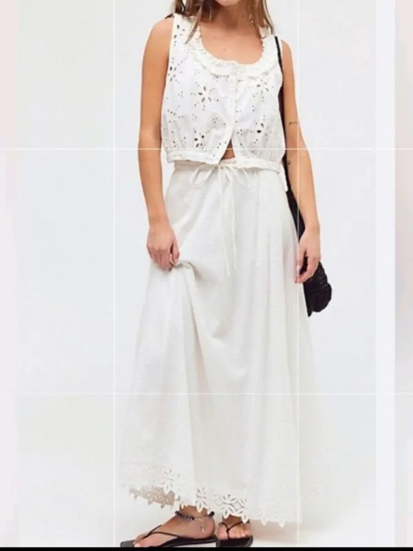 Free People Maxi Fully Lined Skirt and TOP COTTON SET. - Image 2