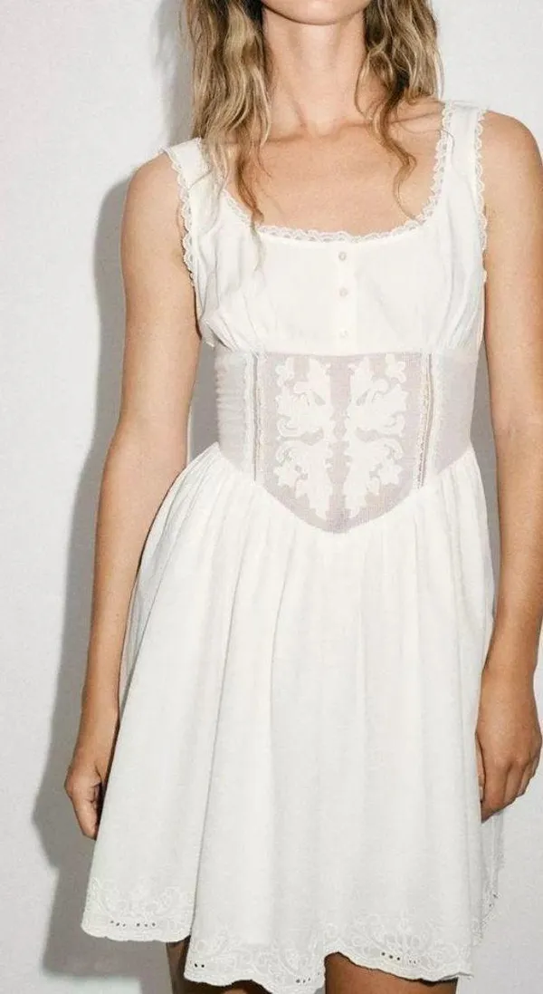 ZARA White Mini Dress - Image 2