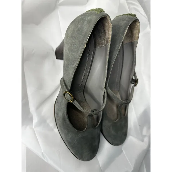 Hugo Boss Taupe Suede Mary Jane Block Heels - Image 3
