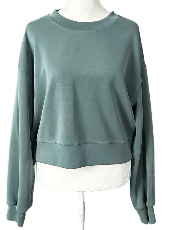 Lululemon Perfectly Oversized Crop Crew Softreme Sweatshirt Green Size 4 - Image 2
