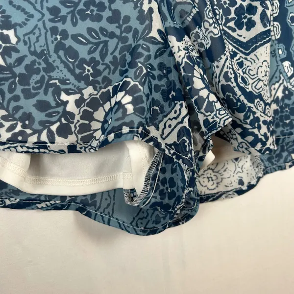 Show‎ Me Your Mumu Blue Paisley Print Bailey Back Tie Romper Long Sleeve XS - Image 11