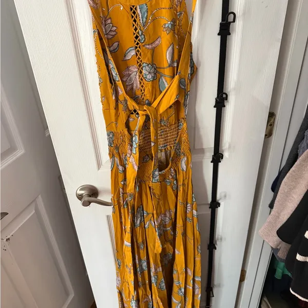 Jaase Yellow Floral Halter Maxi Dress - Image 5