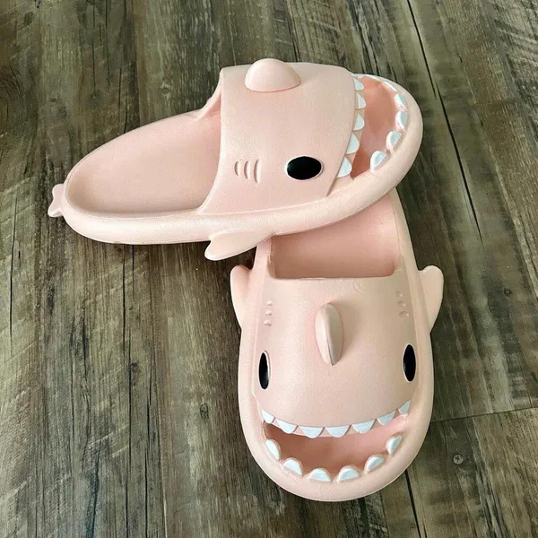 Pink Shark Slip On Shoes - Size 9.5/10 women’s - Image 2