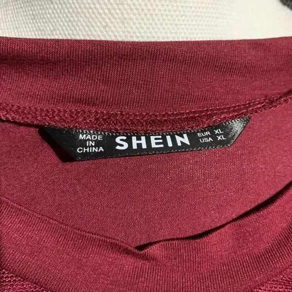 Shein Burgundy Mock Neck Blouse - Image 7