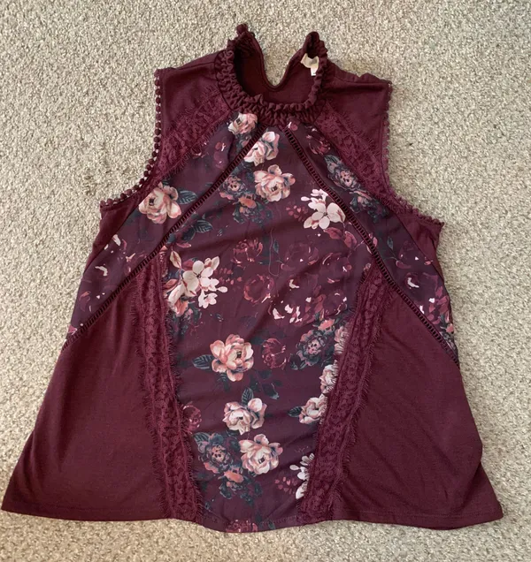 Floral Turtle Neck Tank Top - Image 4