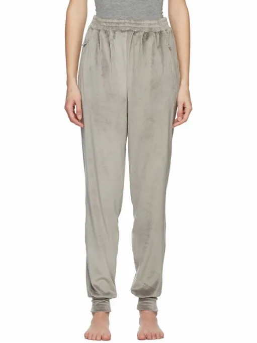 SKIMS Grey Velour Jogger Lounger Pants Large - Image 7