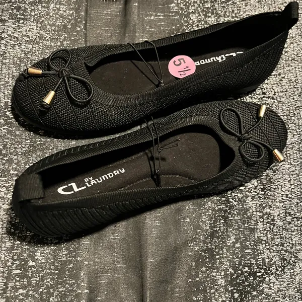 Womens 5.5 NWOT Chinese Laundry Black Knit Ballet Flat Slip On Shoes - Image 6