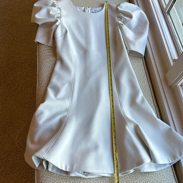NWOT Likely white puffed short sleeve mini dressy dress fully lined size 6 - Image 15