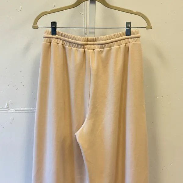 Wishlist Cream Beige Wide Leg Lounge Pants‎ Elastic Drawstring Waist Large Comfy - Image 6