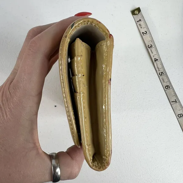 Coach Kristin Envelope Yellow Patent Leather‎ Flap Wallet Clutch ID Checkbook - Image 13