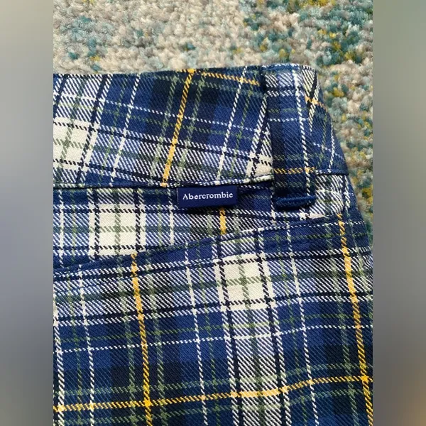 Vintage Y2K Abercrombie & Fitch navy plaid school girl mini pencil skirt, size 4 - Image 4