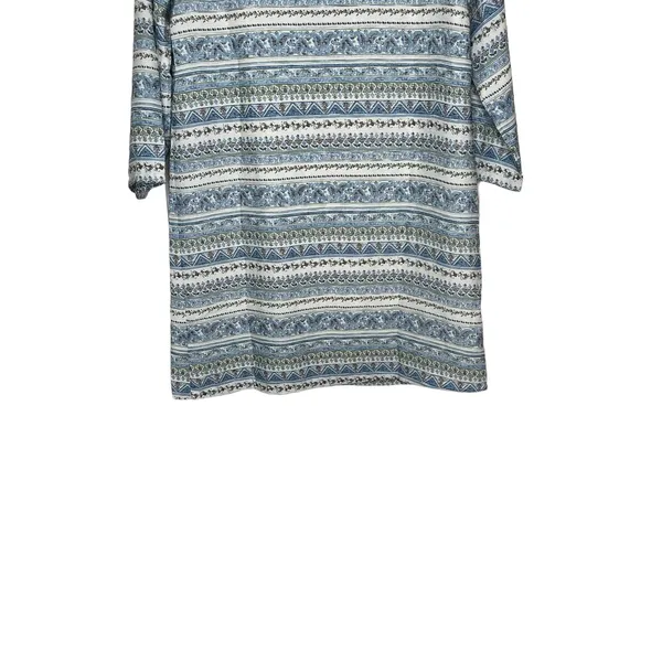 Entro Women's Shift Dress Tunic Floral Tasseled Tie‎ Long Sleeve Lace Up Small - Image 9
