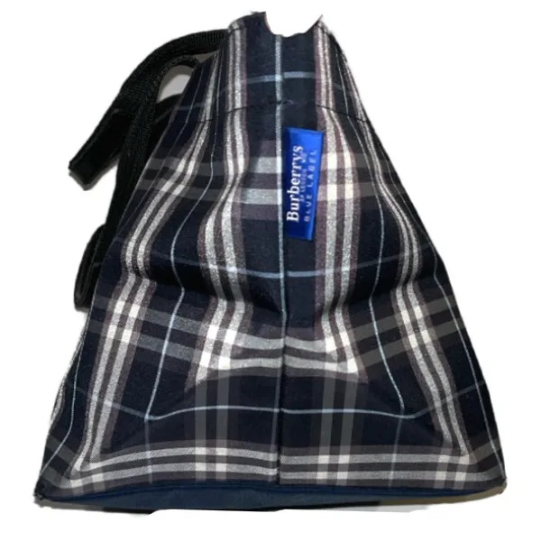 Burberry Authentic Vintage Blue Label Navy Nova Check Canvas Tote - Image 4
