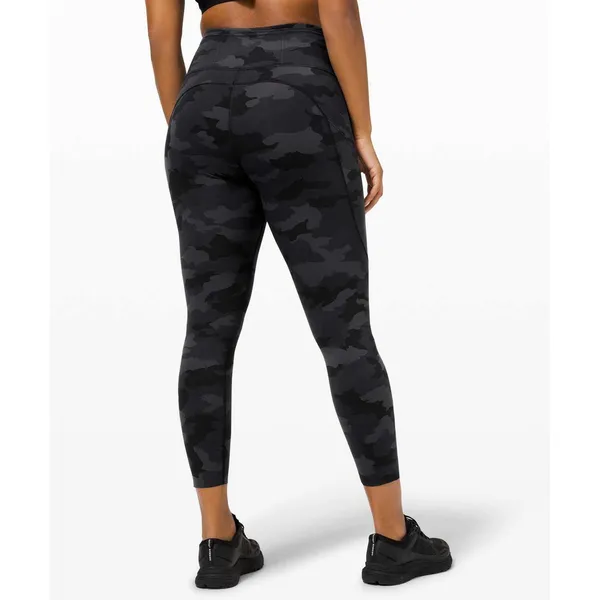 Lululemon Fast & Free High‎ Rise Tight II 20 Black Camo 25" Non Reflective Nulux - Image 5