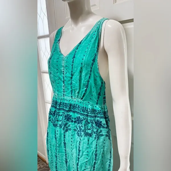 RAGA Maxi Tiered Floral Dress Somewhere in Paradise Turquoise Boho Festival A1 - Image 9