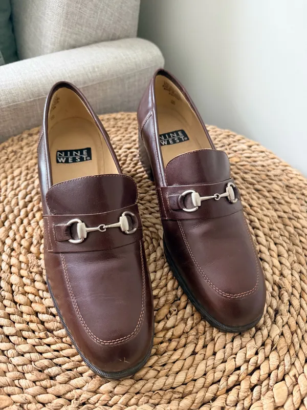 Nine West Brown Leather Loafers - Image 2