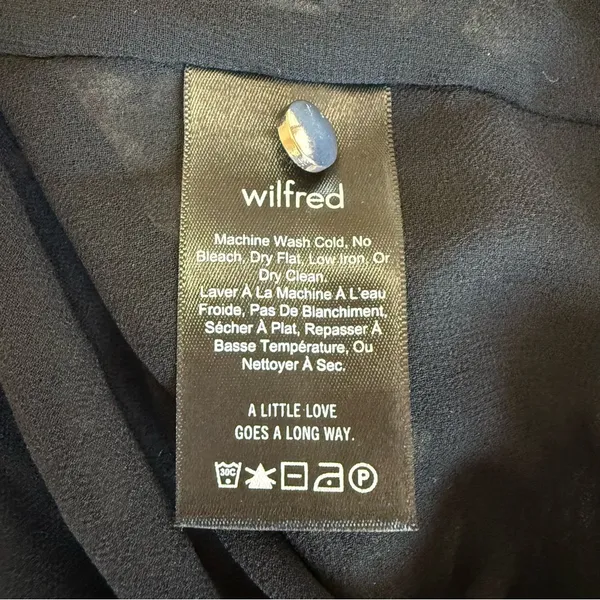 Aritzia Wilfred Black Floral Chiffon Blouse Shirt Top Womens S Small Long Sleeve - Image 5
