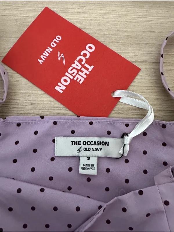 Old Navy Lilac Polka Dot Square Neck Crop Top - Image 8